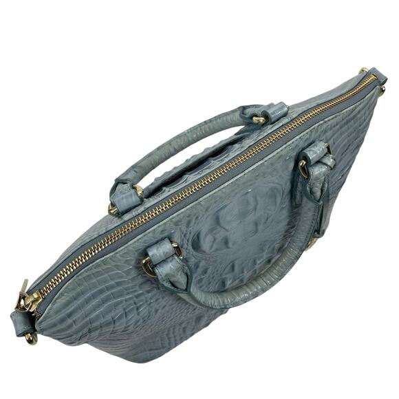 Brahmin Duxbury Satchel Bag Melborne Sky Blue Croc Embossed - Picture 8 of 10